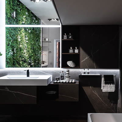 The bathroom according to Laminam